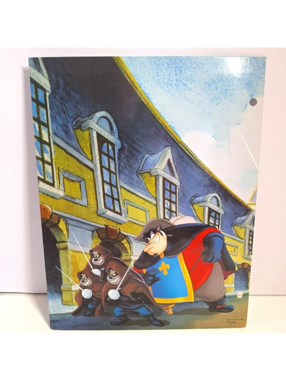 Three Musketeers Pocket Folder Disney Mickey Donald Goofy 3 Hole Vintage